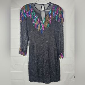 Scala Sequin Dress Size (PXL) Black Dress Black/Multicolor Sequin